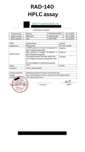 RAD-140 HPLC Assay RAD-140 HPLC Assay